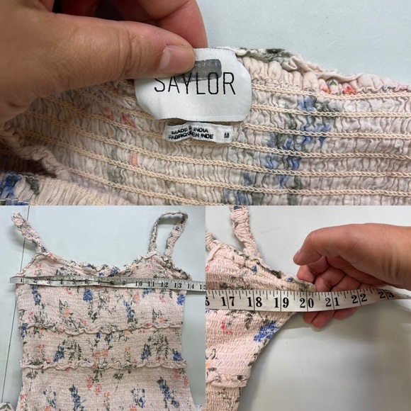 Saylor Althea Floral Smocked Midi Dress Cream - Picture 10 of 14